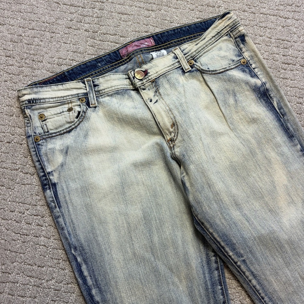 Levis 518 Jeans 17M 38x32 Light Acid Wash Blue Superlow Bootcut Y2K Low Rise